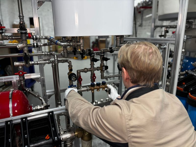 Furnace repair service in a Calgary home
